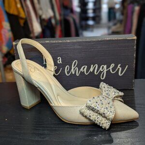 Jessica Simpson Rhinestone Bow Sling Back